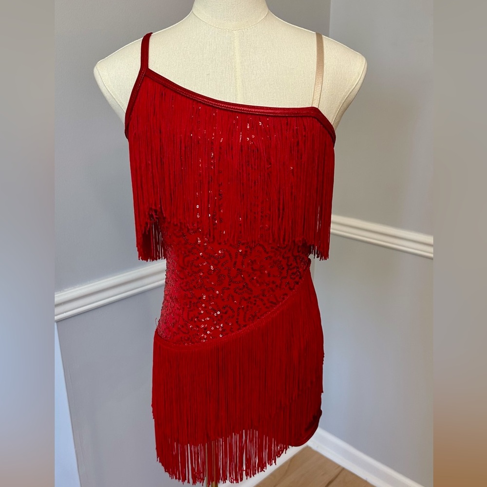 Red fringe dress CL